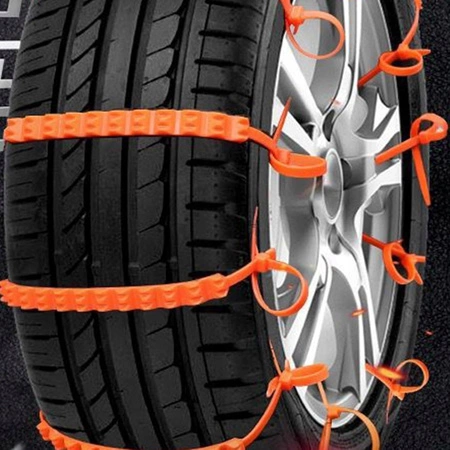 Łańcuchy śniegowe antypoślizgowe opaski samozaciskowe na opony koła, 10szt.