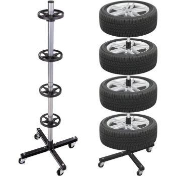Stojak na opony na kółkach 13-19" 100kg 4 koła