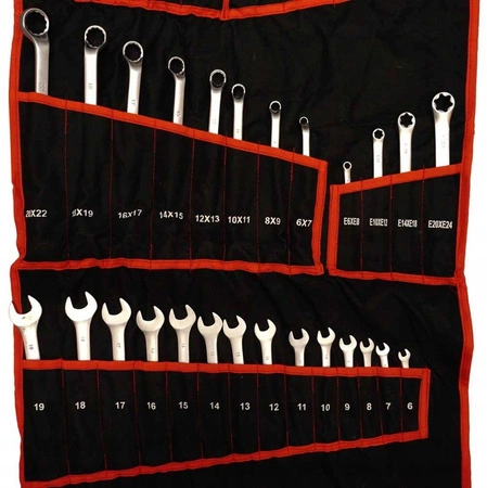 KLUCZE PŁASKO OCZKOWE GIĘTE TORX ZESTAW 6-32 47el