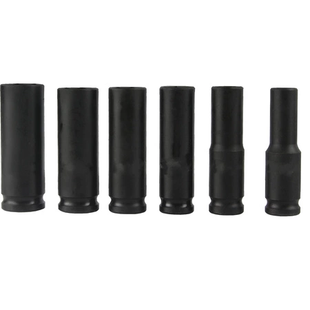 Nasadki udarowe długie 1/2" 10-21mm zestaw, 6szt.