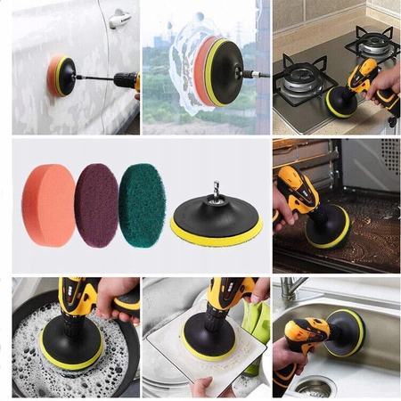 SZCZOTKI SPRZĄTAJĄCE NA WIERTARKĘ WKRĘTARKĘ PADY 22el.