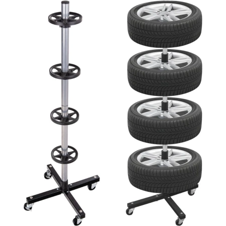 Stojak na opony na kółkach 13-19" 100kg 4 koła
