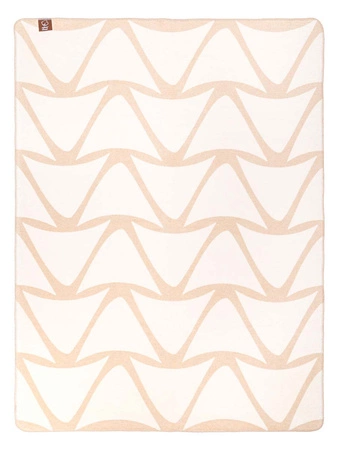 Koc bawełniano-akrylowy fale dwustronny Cotton Cloud 150x200cm - Beżowy