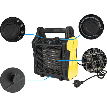 Nagrzewnica elektryczna ceramiczna z termostatem - grzejnik 2KW