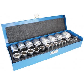 Nasadki calowe 1/4'' 1/2'' zestaw, 24 szt.