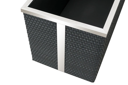 Donica ogrodowa technorattanowa 98x25x34cm RD04 - Czarny