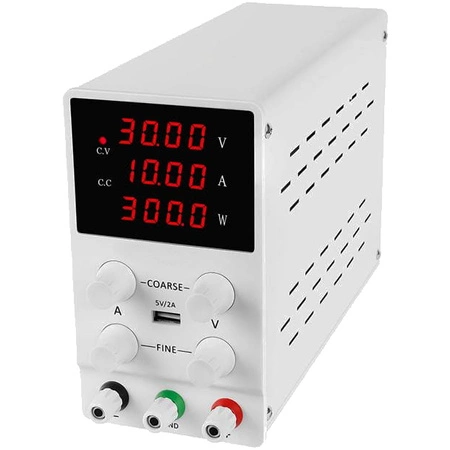 Zasilacz laboratoryjny regulowany 0–30V 10A z wyświetlaczem LED 200–240V AC