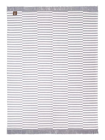 Koc bawełniano-akrylowy plażowe paski z frędzlami dwustronny Cotton Cloud 150x200cm - Szary