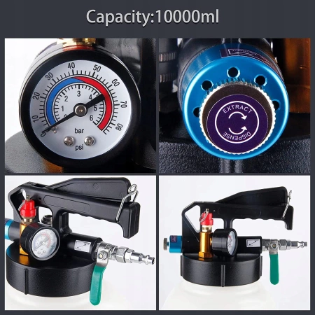 Pompa pneumatyczna do wymiany oleju ATF w skrzyniach biegów + adaptery, 10l