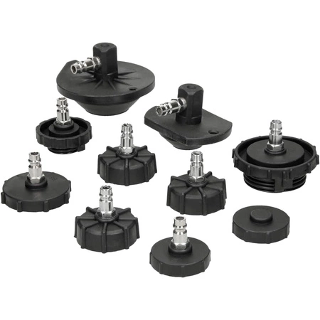 Adaptery do odpowietrzania i wymiany płynu hamulcowego zestaw, 12 adapterów