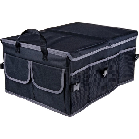 Organizer do bagażnika samochodowego torba usztywniana z przegródkami i pokrywą