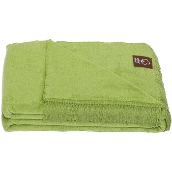 Koc bawełniano-akrylowy z frędzlami Basic Cotton Cloud 150x200cm 430 g/m2 - Zielony