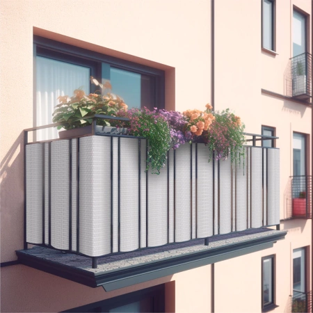 Osłona balkonowa technorattanowa 1200 g/m2 110x100cm RD07, Biały