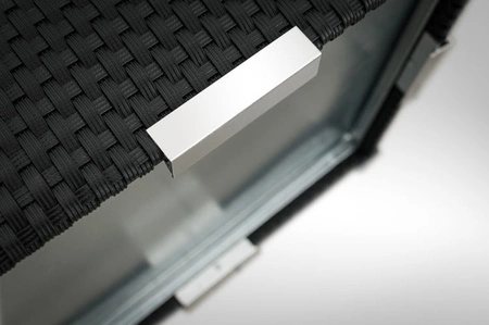 Donica ogrodowa technorattanowa 46x46x46cm aluminiowe elementy RD03 - Antracyt