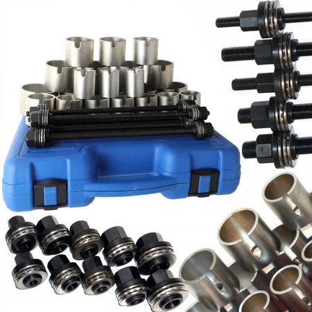 Ściągacz tulei wahacza zestaw ściągaczy i adapterów do łożysk M10-M18, 27el.