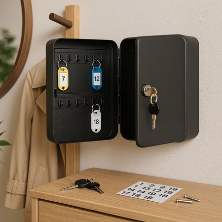 Skrzynka na klucze metalowa 250x180x75 48szt. kluczy