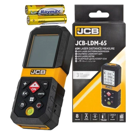 Dalmierz laserowy miernik cyfrowy LCD 65m, JCB