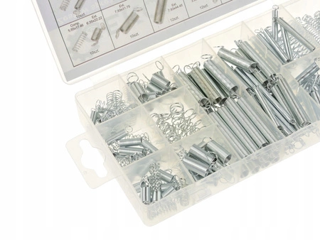 ZESTAW SPRĘŻYNEK STALOWYCH 200 SZT RÓŻNE ROZMIARY
