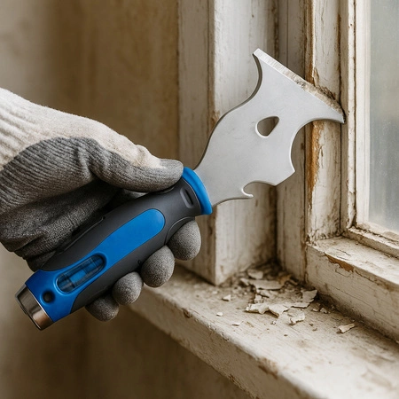 Skrobak malarski profilowany stalowy z bitami