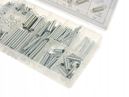 ZESTAW SPRĘŻYNEK STALOWYCH 200 SZT RÓŻNE ROZMIARY