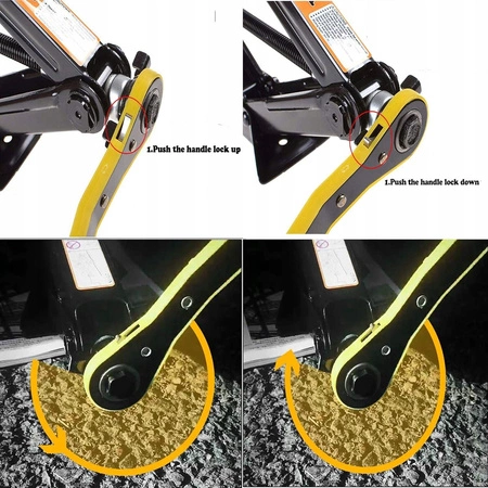 PODNOŚNIK SAMOCHODOWY LEWAREK TRAPEZOWY 2T GUMA + KLUCZ GRZECHOTKA WOREK