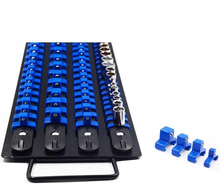 SZYNA ORGANIZER STOJAK DO NASADEK KLUCZY NASADOWYCH 80 szt. 1/4" 3/8" 1/2"