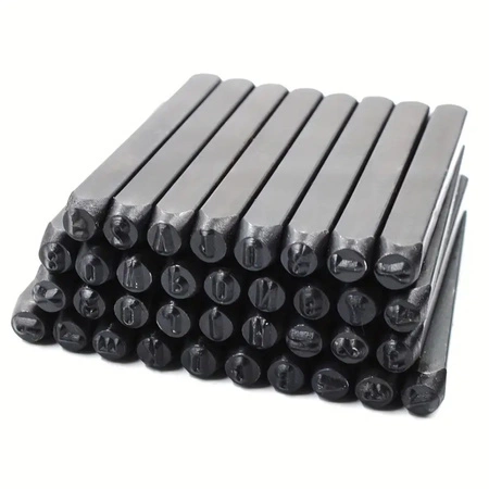 Numeratory wybijaki znaczniki - litery i cyfry 6mm zestaw, 36el.