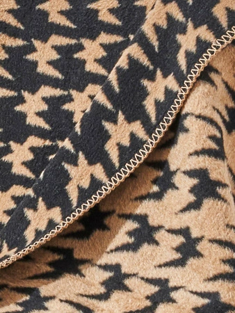 Koc bawełniano-akrylowy pepitka dwustronny Cotton Cloud 150x200cm - Czarny/Brązowy