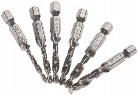 Wiertła gwintujące M3-M10 7 elementów