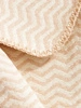 Koc pled bawełniano-akrylowy zygzak dwustronny Cotton Cloud 165x200cm 500 g/m2 - Beżowy