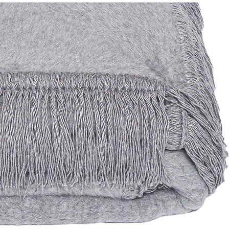 Koc bawełniano-akrylowy z frędzlami Basic Cotton Cloud 150x200cm 430 g/m2 - Szary