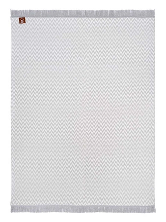 Koc bawełniano-akrylowy zygzak z frędzlami dwustronny Cotton Cloud 150x200cm - Szary