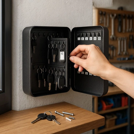 Skrzynka na klucze metalowa 250x180x75 48szt. kluczy