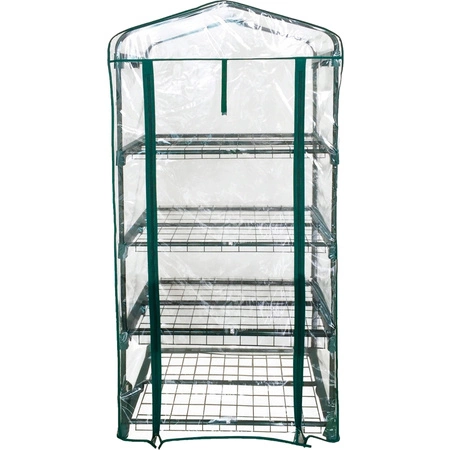 Mini szklarnia ogrodowa balkonowa pionowa foliak 4 półki, 160x70x50 cm