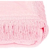 Koc bawełniano-akrylowy z frędzlami Basic Cotton Cloud 150x200cm 430 g/m2 - Jasnoróżowy