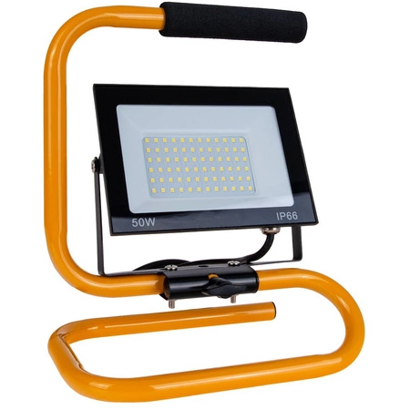 Lampa led naświetlacz budowlany barwa biała zimna 6500K + statyw + przewód