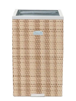 Donica ogrodowa technorattanowa 35x35x60cm RD08 - Słomkowy