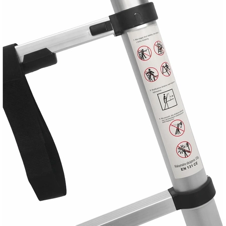 Drabina aluminiowa teleskopowa składana 8-stopniowa 2,6m lekka udźwig 150kg