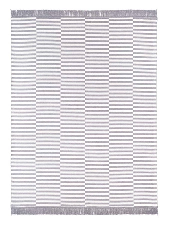 Koc bawełniano-akrylowy plażowe paski z frędzlami dwustronny Cotton Cloud 150x200cm - Szary