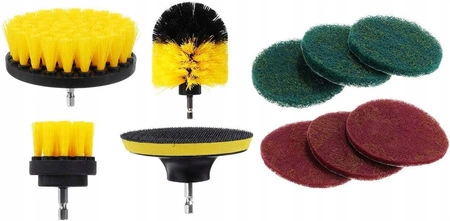 Szczotki sprzątające na wiertarkę 10 elementów