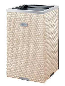 Donica ogrodowa technorattanowa 35x35x60cm RD18 - Kremowy