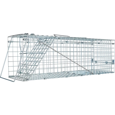 Pułapka żywołapka na kuny, łasice i szczury metalowa składana 60x21x18cm