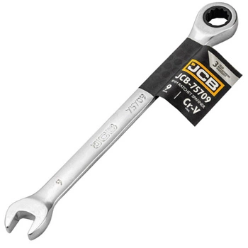 Klucz płasko oczkowy z grzechotką 9mm, JCB