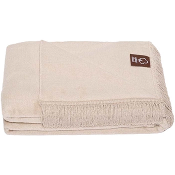 Koc bawełniano-akrylowy z frędzlami Basic Cotton Cloud 150x200cm 430 g/m2 - Szarobeżowy