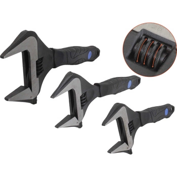 Klucze nastawne regulowane 150 200 250mm zestaw, 3szt.