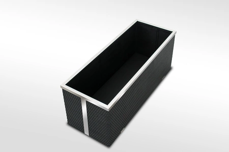 Donica ogrodowa technorattanowa 98x25x34cm RD04 - Czarny
