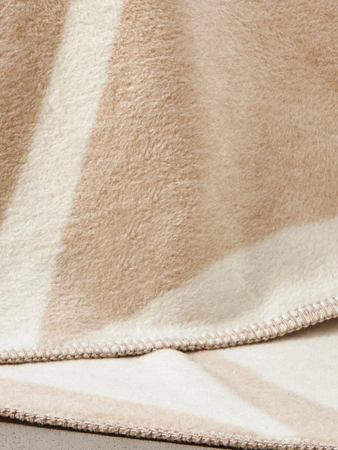 Koc bawełniano-akrylowy fale dwustronny Cotton Cloud 150x200cm - Beżowy