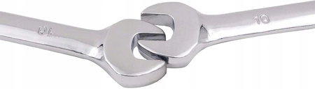 Mocny klucz płasko-oczkowy z grzechotką 19mm CRV