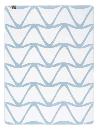 Koc bawełniano-akrylowy fale dwustronny Cotton Cloud 150x200cm - Jasnoniebieski
