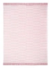 Koc bawełniano-akrylowy plażowe paski z frędzlami dwustronny Cotton Cloud 150x200cm - Brudny Róż